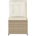 Tuinbank verstelbaar met kussens poly rattan beige