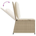 Tuinbank verstelbaar met kussens poly rattan beige