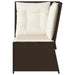 Tuinhoekbank met kussens poly rattan bruin