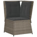 Tuinhoekbank met kussens poly rattan grijs