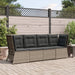 Tuinhoekbank met kussens poly rattan grijs