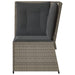 Tuinhoekbank met kussens poly rattan grijs