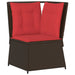 Tuinbankhoek met kussens bruin poly rattan