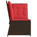Tuinbankhoek met kussens bruin poly rattan