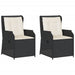 Tuinstoelen 2 st verstelbaar met kussens poly rattan zwart