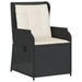 Tuinstoelen 2 st verstelbaar met kussens poly rattan zwart