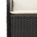 Tuinstoelen 2 st verstelbaar met kussens poly rattan zwart