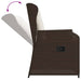 Tuinstoelen 2 st verstelbaar met kussens poly rattan bruin