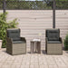 Tuinstoelen 2 st verstelbaar met kussens poly rattan grijs