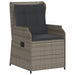 Tuinstoelen 2 st verstelbaar met kussens poly rattan grijs