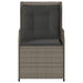 Tuinstoelen 2 st verstelbaar met kussens poly rattan grijs