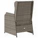Tuinstoelen 2 st verstelbaar met kussens poly rattan grijs