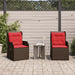 Ligstoelen voor in de tuin 2 st met kussens bruin poly rattan