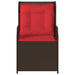 Ligstoelen voor in de tuin 2 st met kussens bruin poly rattan