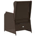 Ligstoelen voor in de tuin 2 st met kussens bruin poly rattan
