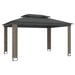 Prieel met dubbel dak 3,94x2,96 m staal antracietkleurig