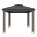 Prieel met dubbel dak 3,94x2,96 m staal antracietkleurig