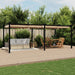 Prieel met uittrekbaar dak 3x6 m aluminium taupe