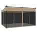 Prieel met zijwanden van gaas 4x3 m staal taupe