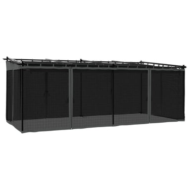 Prieel met zijwanden van gaas 6x3 m staal antracietkleurig