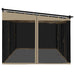 Prieel met zijwanden van gaas 6x3 m staal taupe