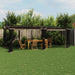 Prieel met zijwanden van gaas 6x3 m staal taupe