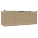 Prieel met gordijnen 6x3 m staal taupe