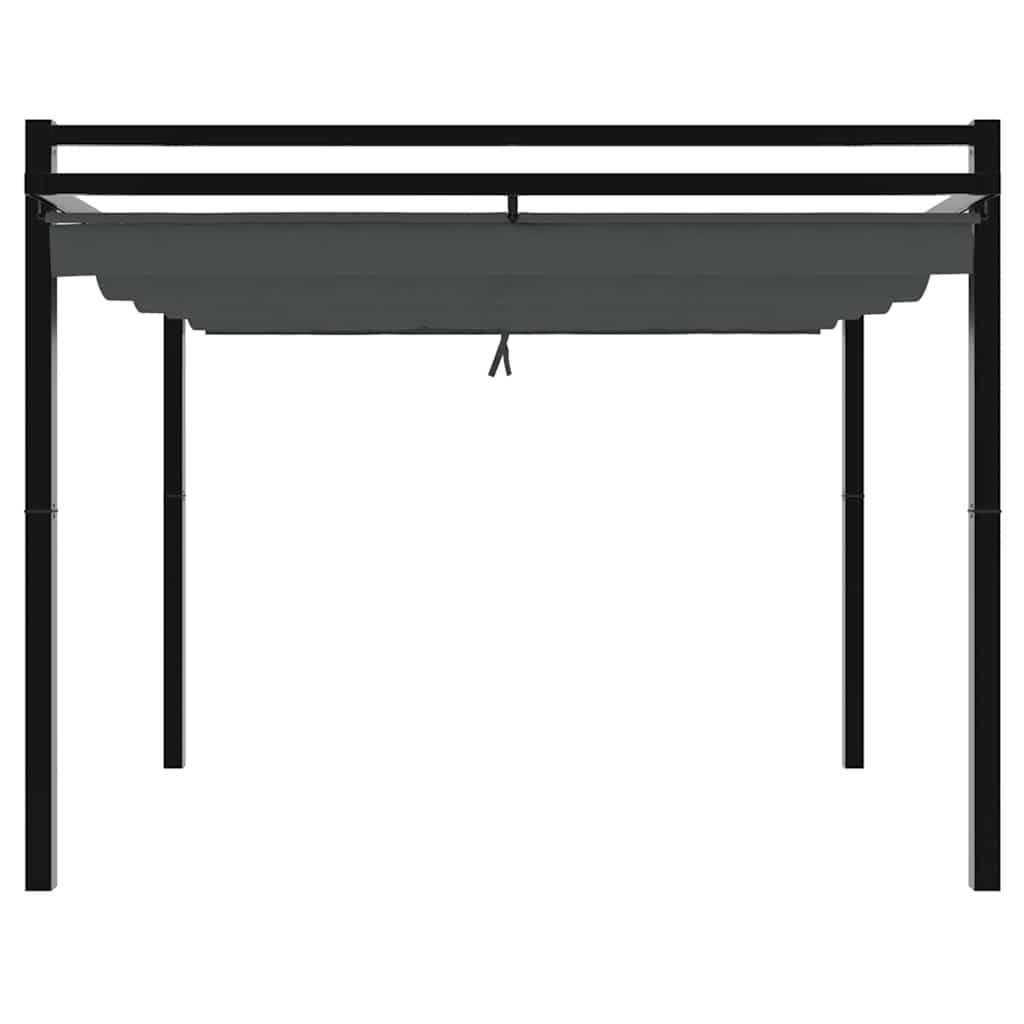 Prieel met uittrekbaar dak 3x3 m aluminium antracietkleurig