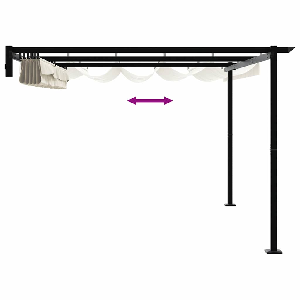 Paviljoen 400 x 300 x 200 cm Crèmekleurig Polyester