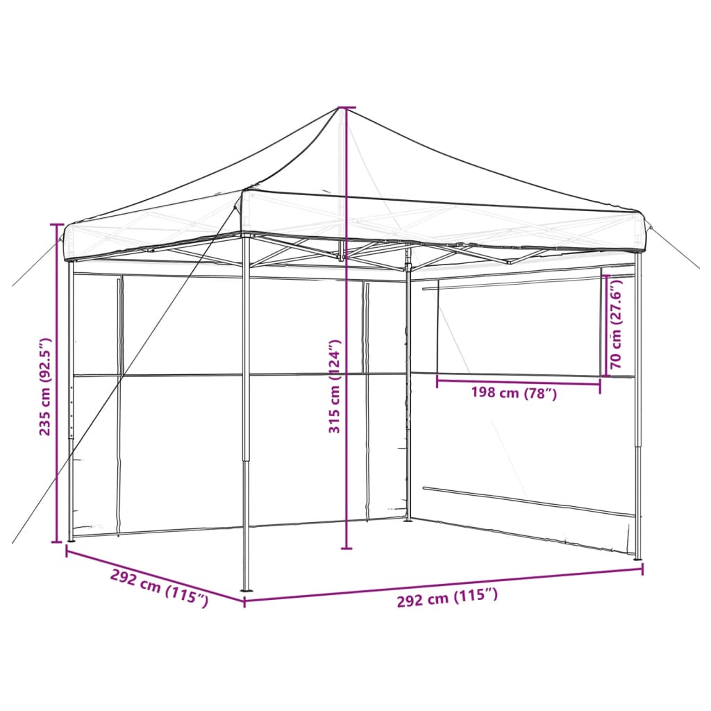 Partytent Inklapbaar Pop-Up Oranje