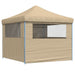 Partytent inklapbaar pop-up met 4 zijwanden beige