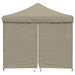 Partytent inklapbaar pop-up met 4 zijwanden taupe