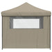 Partytent inklapbaar pop-up met 4 zijwanden taupe