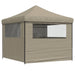 Partytent inklapbaar pop-up met 4 zijwanden taupe