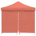 Partytent inklapbaar pop-up met 4 zijwanden terracottakleurig