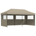 Partytent inklapbaar pop-up met 3 zijwanden taupe