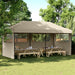 Partytent inklapbaar pop-up met 3 zijwanden taupe