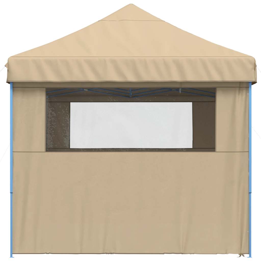 Partytent inklapbaar pop-up met 4 zijwanden beige