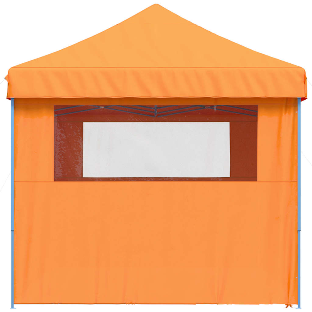 Partytent inklapbaar pop-up met 4 zijwanden oranje
