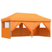Partytent inklapbaar pop-up met 4 zijwanden oranje