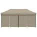 Partytent inklapbaar pop-up met 4 zijwanden taupe