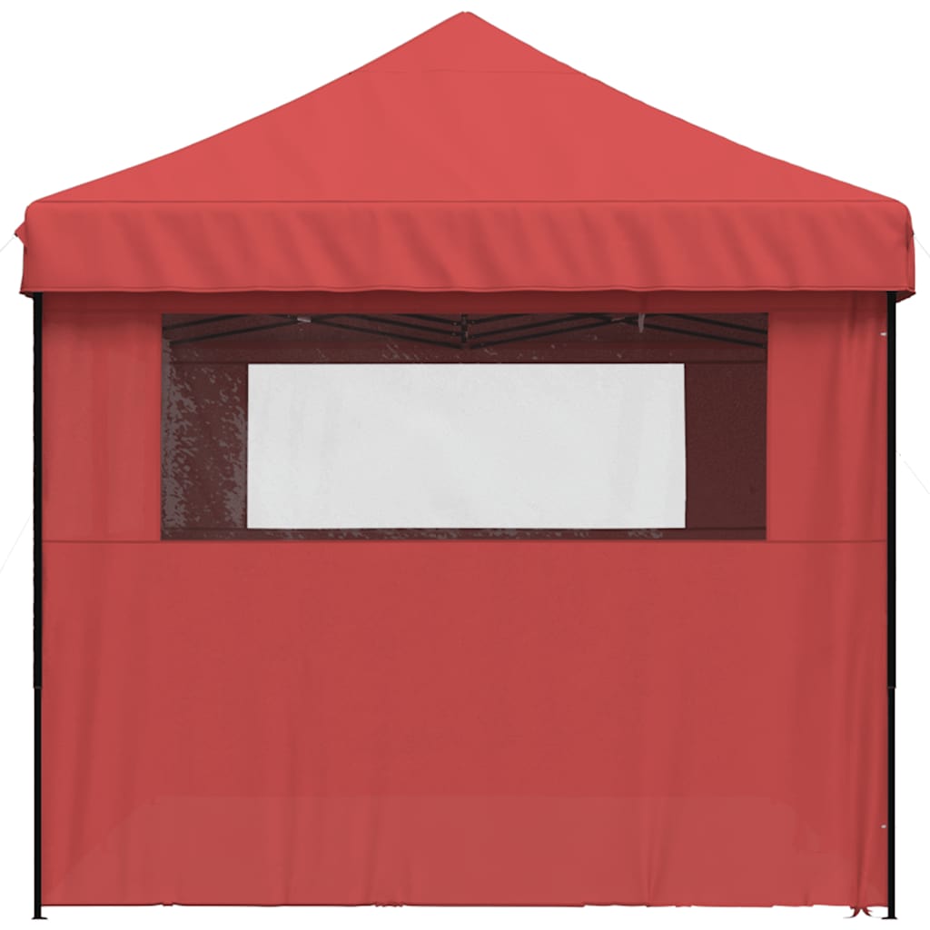 Partytent inklapbaar pop-up met 4 zijwanden bordeauxrood