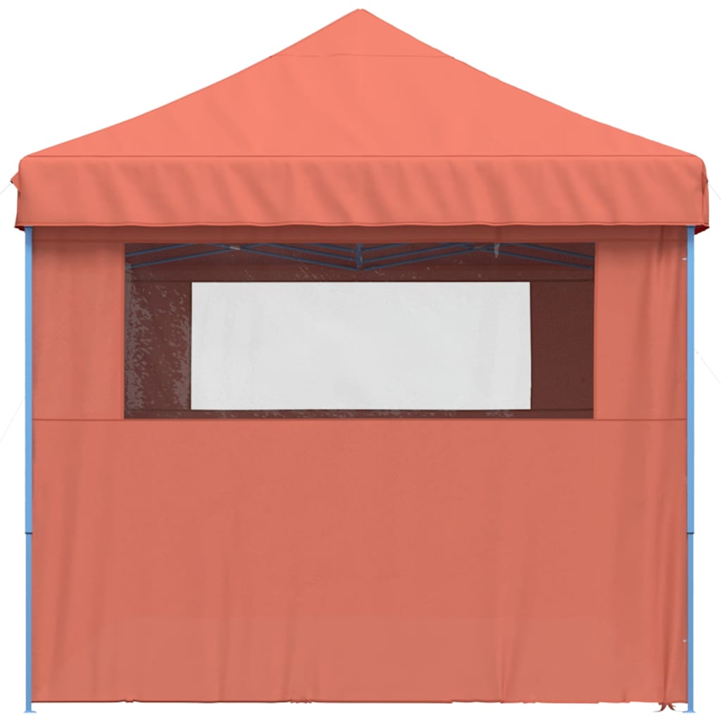 Partytent inklapbaar pop-up met 4 zijwanden terracottakleurig