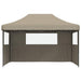 Partytent inklapbaar pop-up met 3 zijwanden taupe
