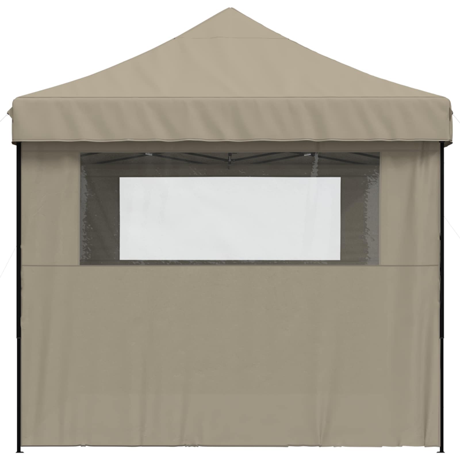 Partytent inklapbaar pop-up met 3 zijwanden taupe