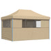 Partytent inklapbaar pop-up met 4 zijwanden beige