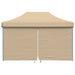 Partytent inklapbaar pop-up met 4 zijwanden beige