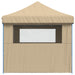 Partytent inklapbaar pop-up met 4 zijwanden beige