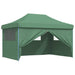 Partytent inklapbaar pop-up met 4 zijwanden groen