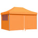 Partytent inklapbaar pop-up met 4 zijwanden oranje